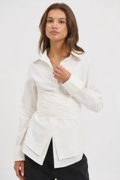 Vixon Wrap Shirt White