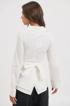 Vixon Wrap Shirt White