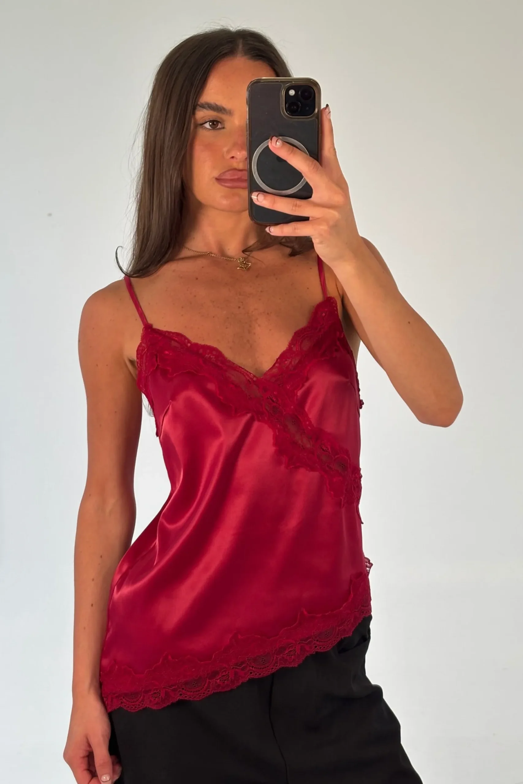 Whimsy Satin Cami Wine