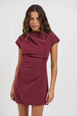 Ziah Mini Dress Wine
