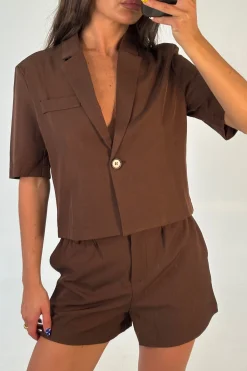 Zoe Short Sleeve Shirt Chocolate