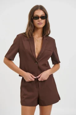 Zoe Short Sleeve Shirt Chocolate