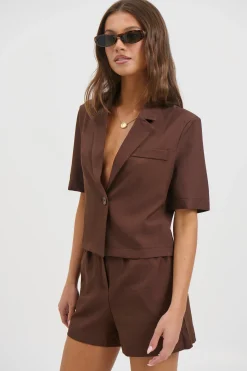 Zoe Short Sleeve Shirt Chocolate