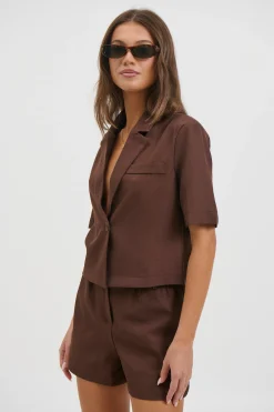 Zoe Short Sleeve Shirt Chocolate