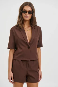 Zoe Short Sleeve Shirt Chocolate