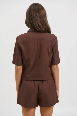 Zoe Short Sleeve Shirt Chocolate